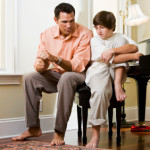 Parent talking to kid
